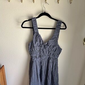 Black and White Babydoll Gingham Dress